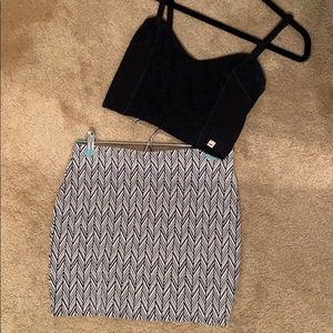 Blue & navy mini skirt